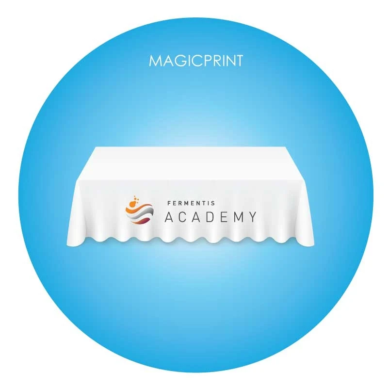 Custom promotional tablecloth in polyester fabric
