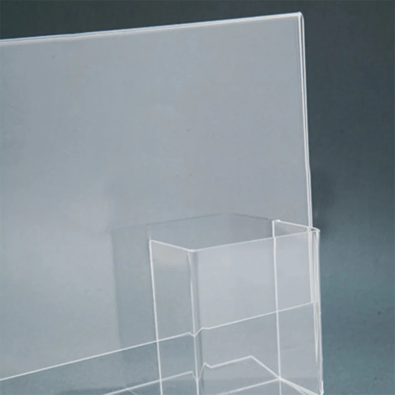 L-shaped menu holder with vertical front pocket A4