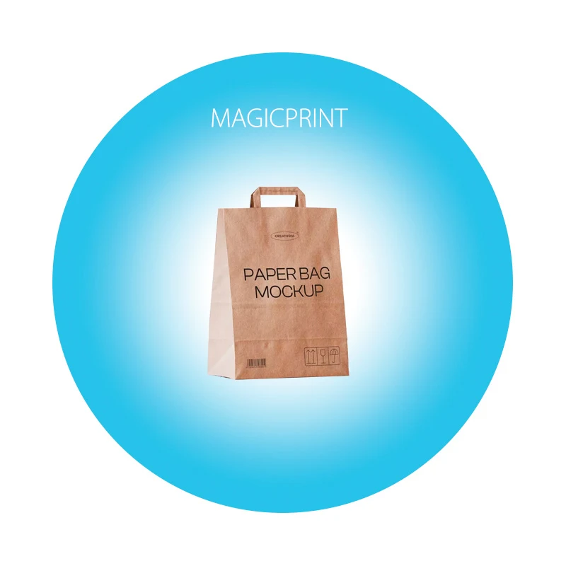 Paper bags with flat handles